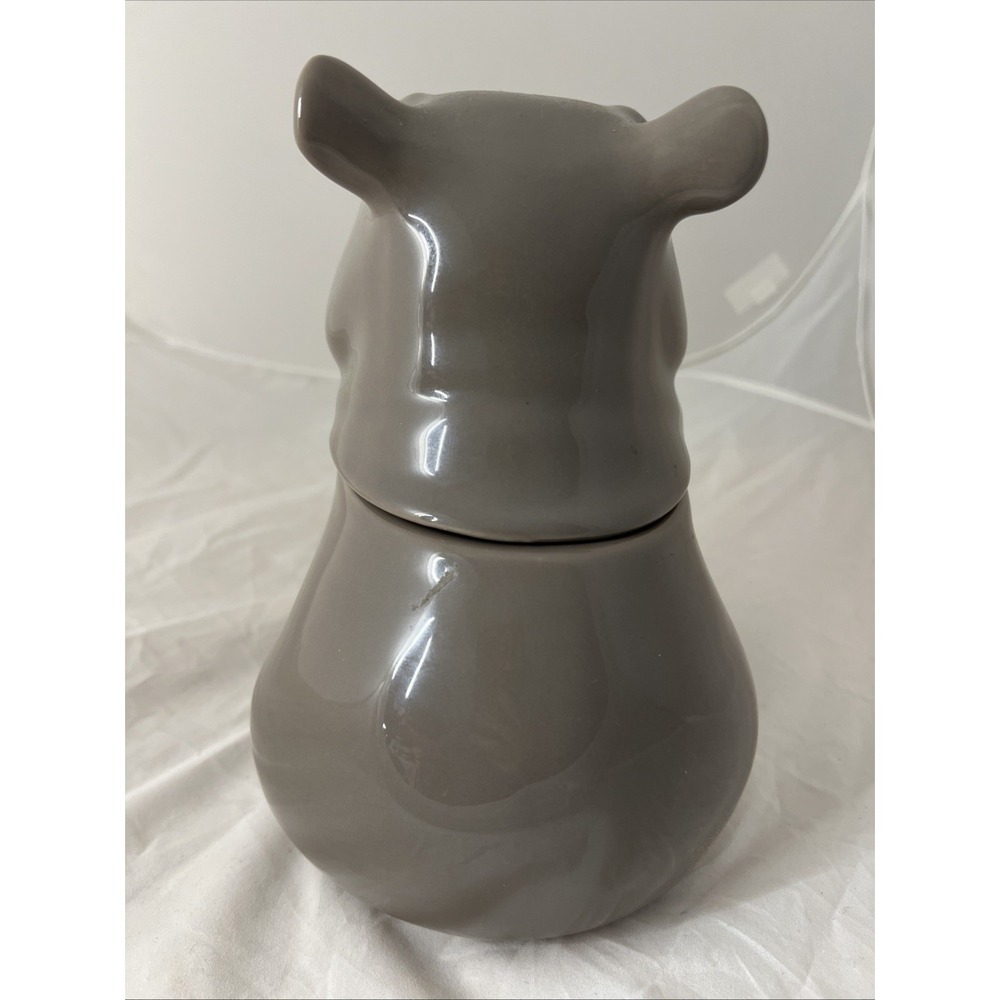 Hippopotamus Hippo Cookie Jar by Threshold Gray / Brown Target Stoneware 2015 - Picture 4 of 8